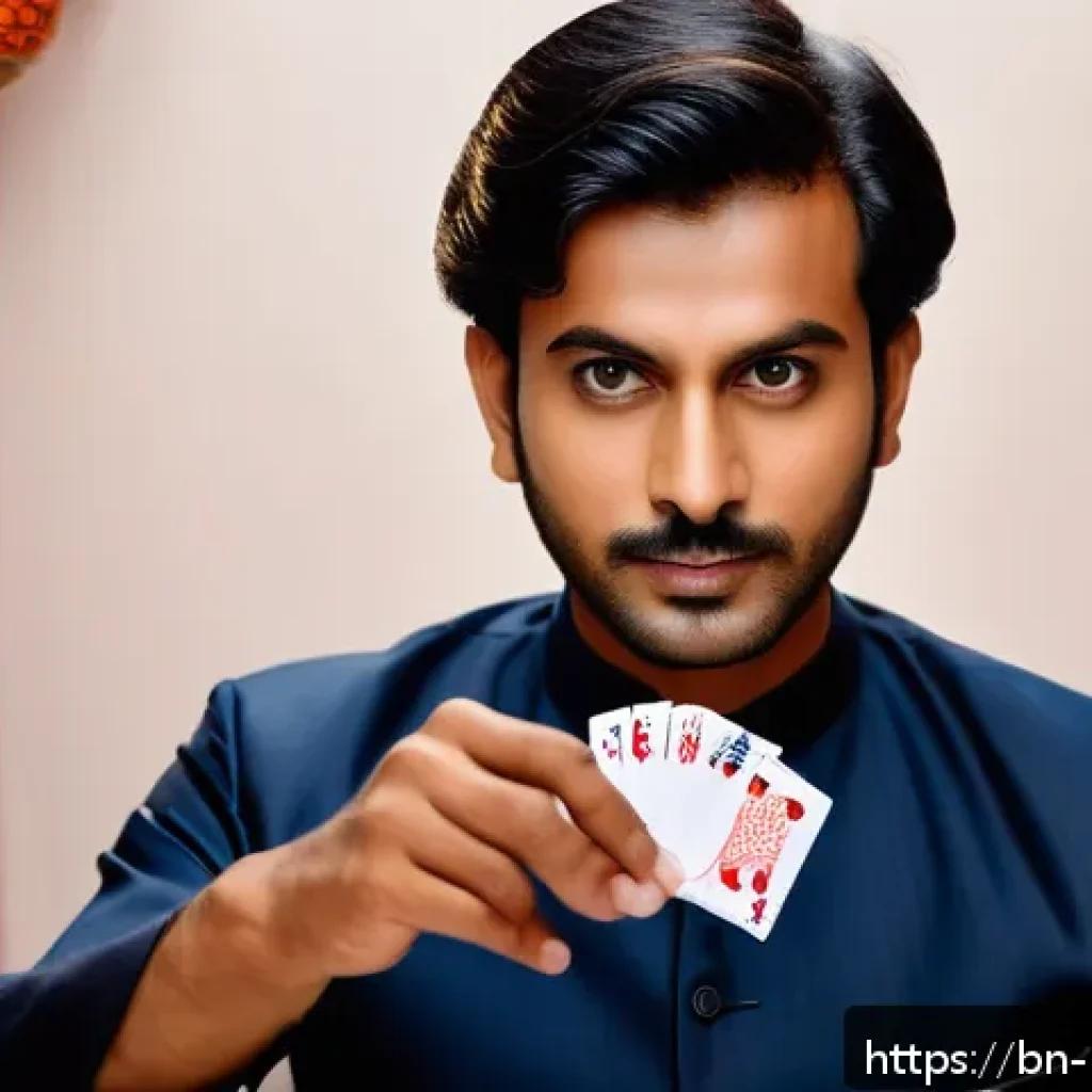 마술 마스터 클래스 - A detailed, realistic close-up image of a Bengali magician practicing card handling techniques indoo...